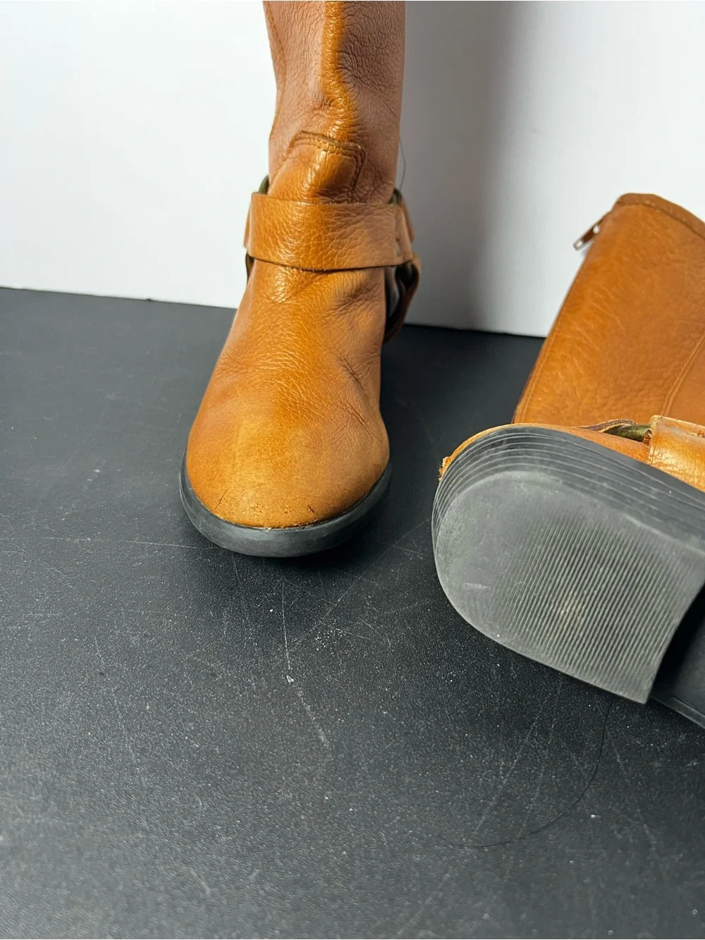 FRYE Kids Phillip Harness Tall Boots US 12.5 YOUTH Brown Leather